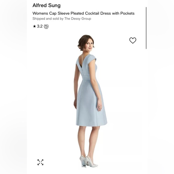 ALFRED SUNG Dresses & Skirts - ALFRED SUNG Backless Cap Sleeve Dress in Light Blue, NWT just needs a good steam
